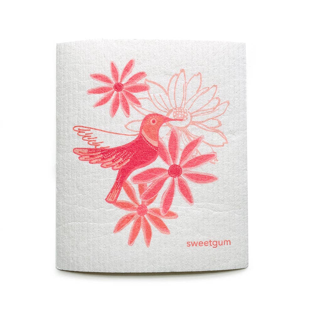 Eco-Friendly Dishcloth - Pink Hummingbird