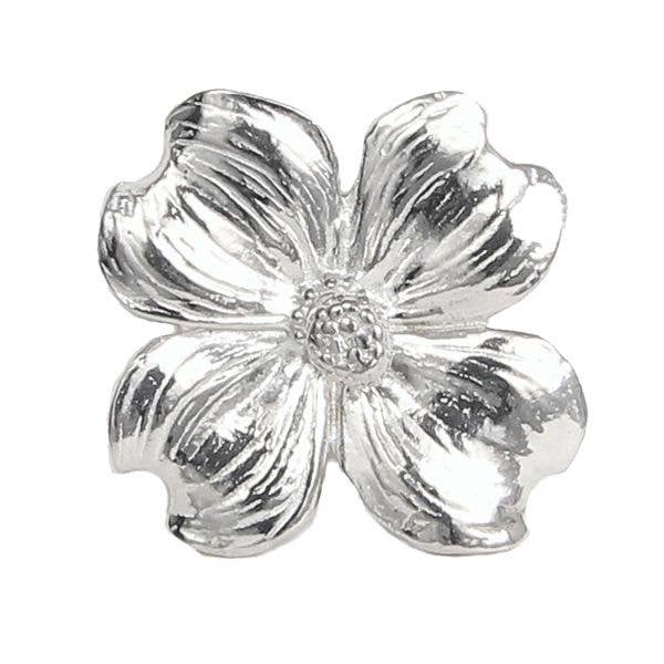 Ring Holder - Pewter Dogwood Flower