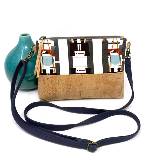 Crossbody Bag - Organic & Cork - Charley Harper Prints: Who's Watching Whom