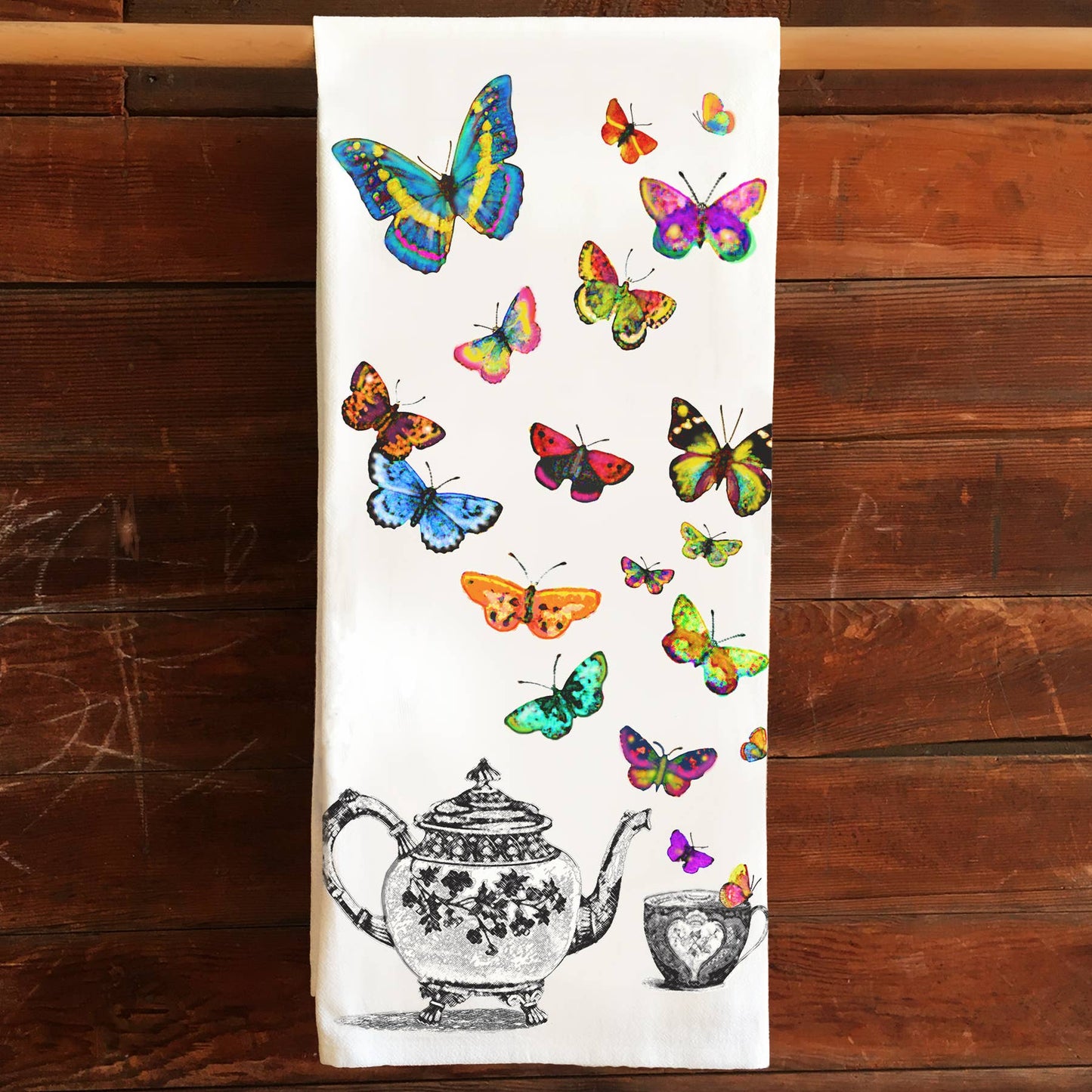 Flour Sack Tea Towel - Butterfly Tea