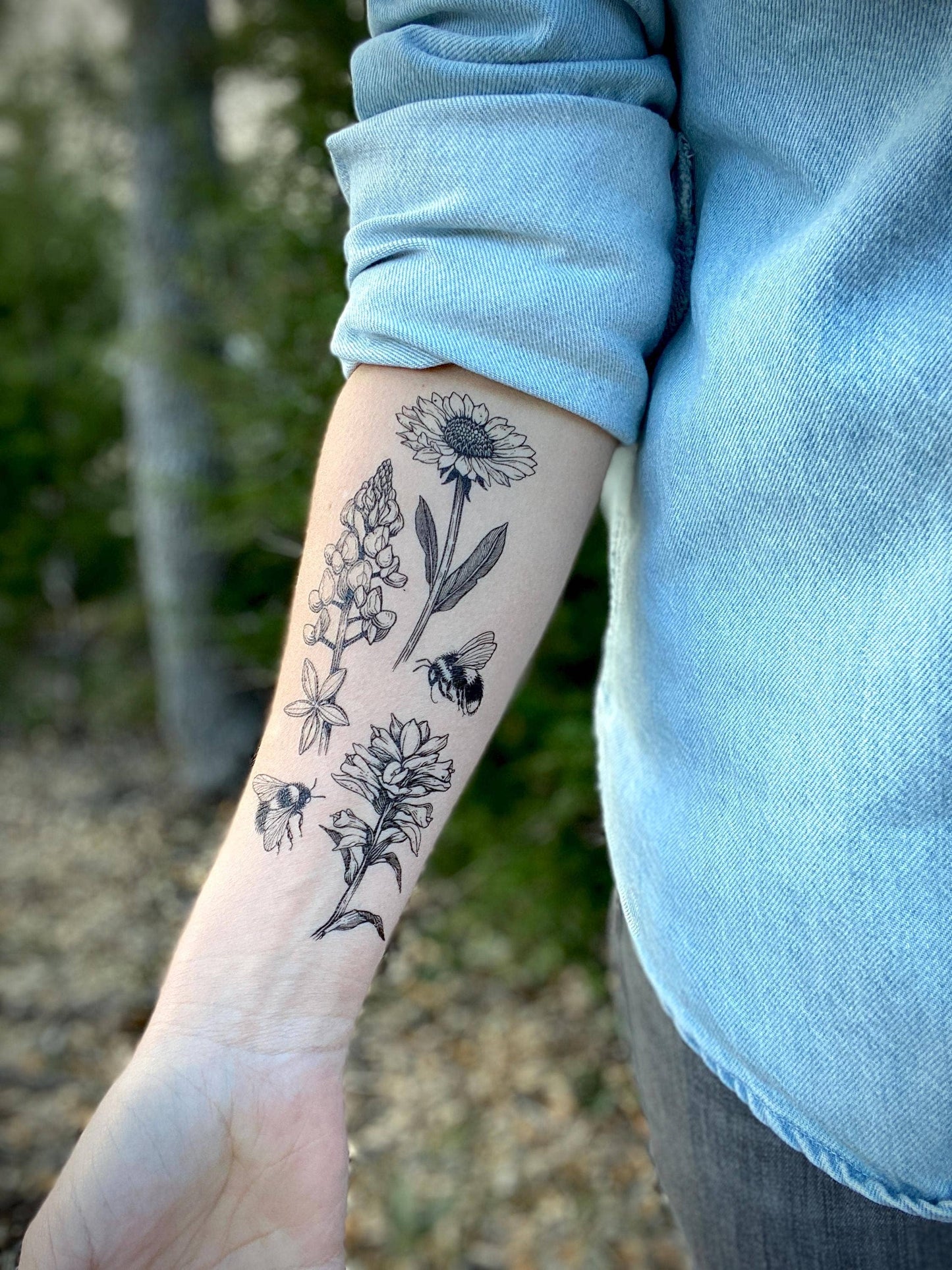 Temporary Tattoo - Texas Wildflowers (1 pack)