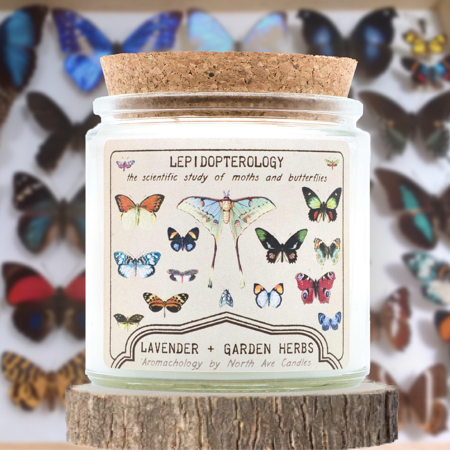 Candle - Aromachology / Butterfly / Lepidopterology (Lavender and Garden Herbs)