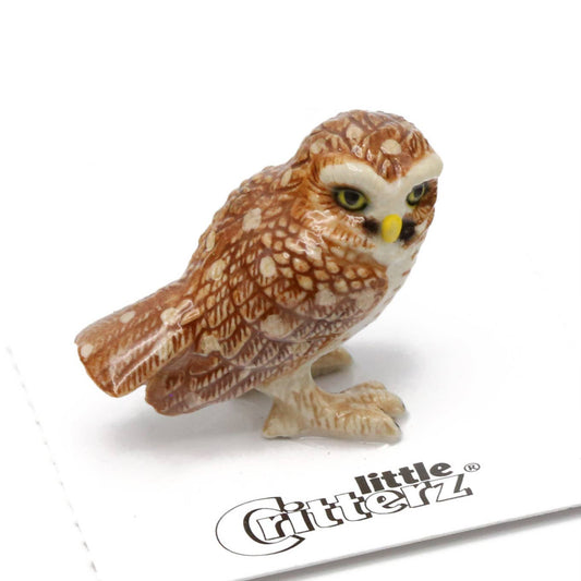Little Critterz Porcelain Miniature - "Athene" Burrowing Owl