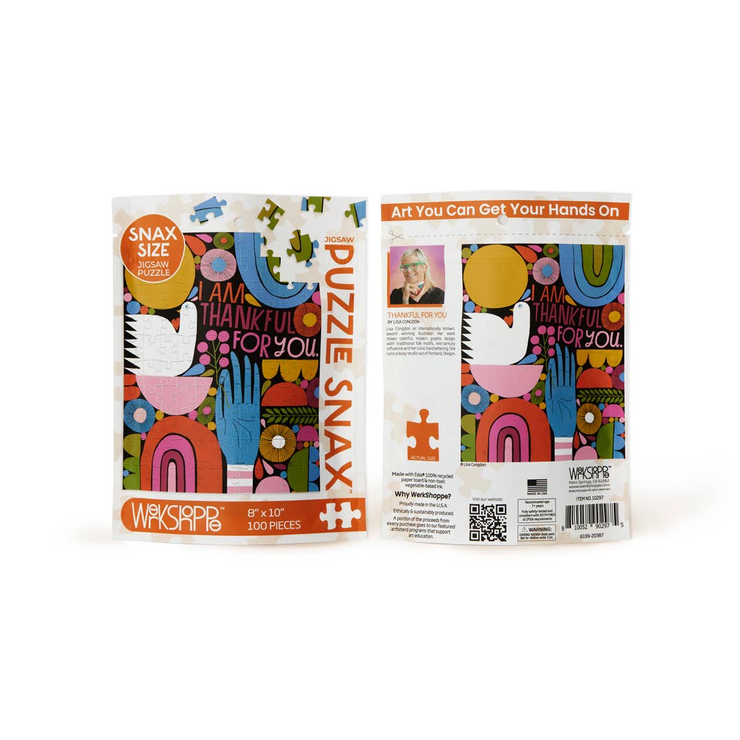 Puzzle - "Thankful For You" by Lisa Congdon (100 Pieces)