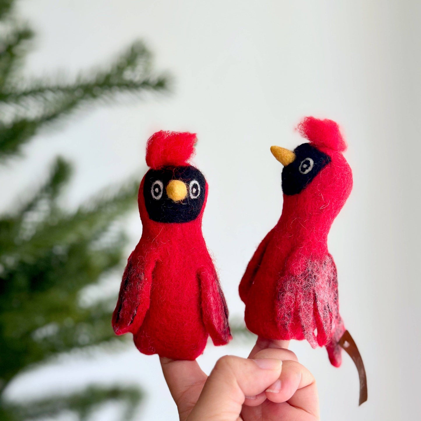 Finger Puppet - Felted Cardinal