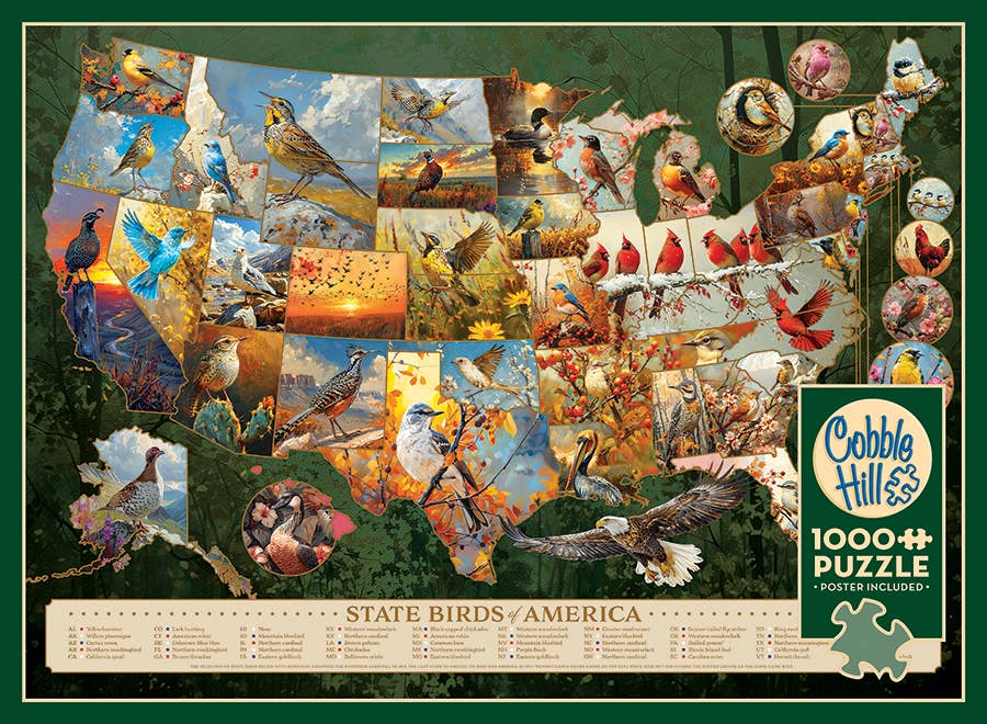 Puzzle - State Birds of America (1000-Piece)