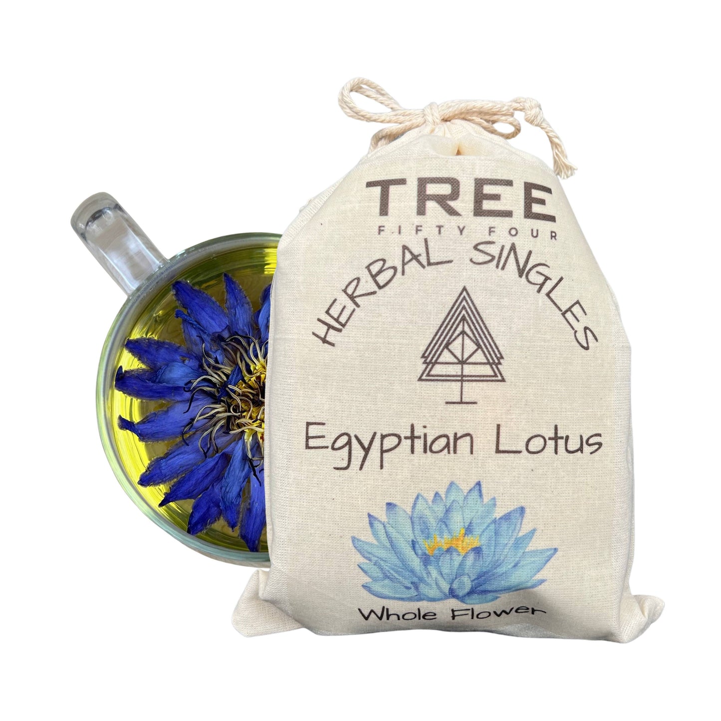 Loose Tea in Drawstring Sachet - Tree Fifty Four - Egyptian Blue Lotus (2oz)