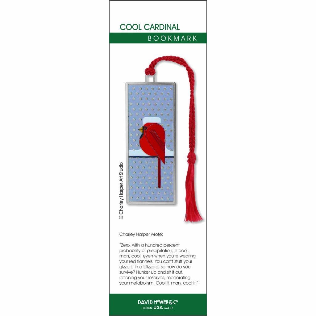 Bookmark - Charley Harper Cool Cardinal Metal Bookmark