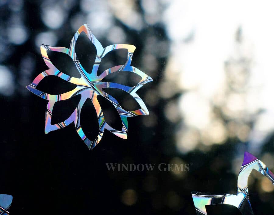 Window Gems - Flowers - Window Clings Bird Strike Prevention Decals