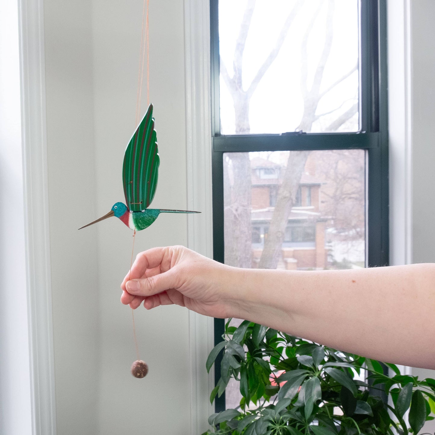 Flying Bird Mobile - Ruby Throated Hummingbird