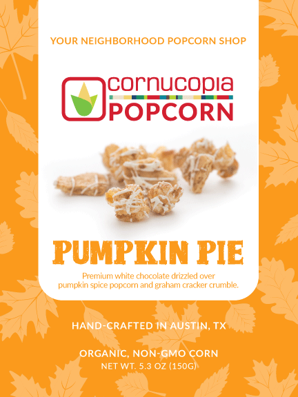 Snacks - Cornucopia Popcorn - Pumpkin Pie (Organic, non-GMO corn)