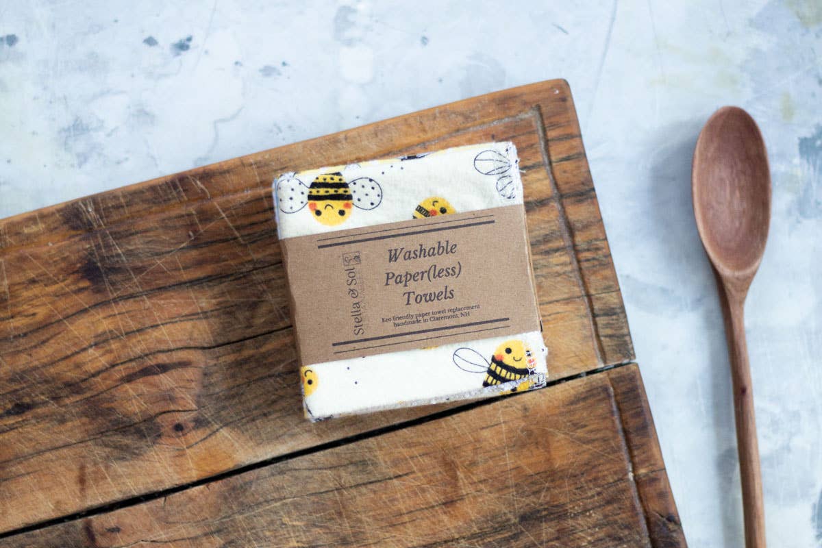 Washable Paper(less) Towels - Bees - Pack of 5