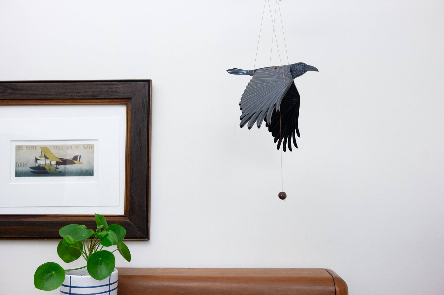 Flying Bird Mobile - Raven Crow