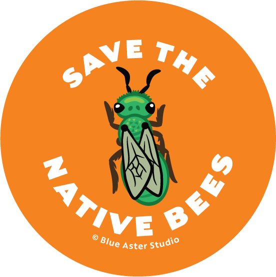 Pinback Button - Bees - "Save the Native Bees"