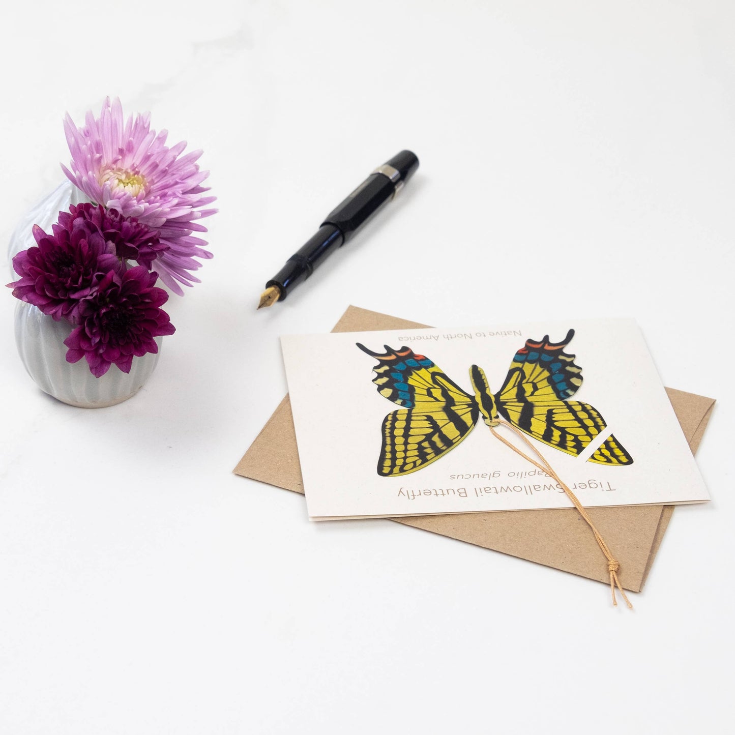 Greeting Card  - Tiger Swallowtail Butterfly Ornament + Notecard