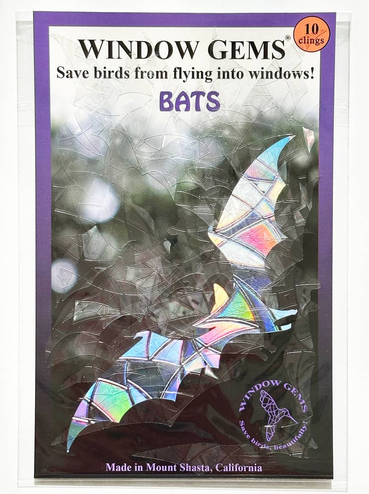 Window Gems - Bat - Window Clings Bird Strike Prevention Decals