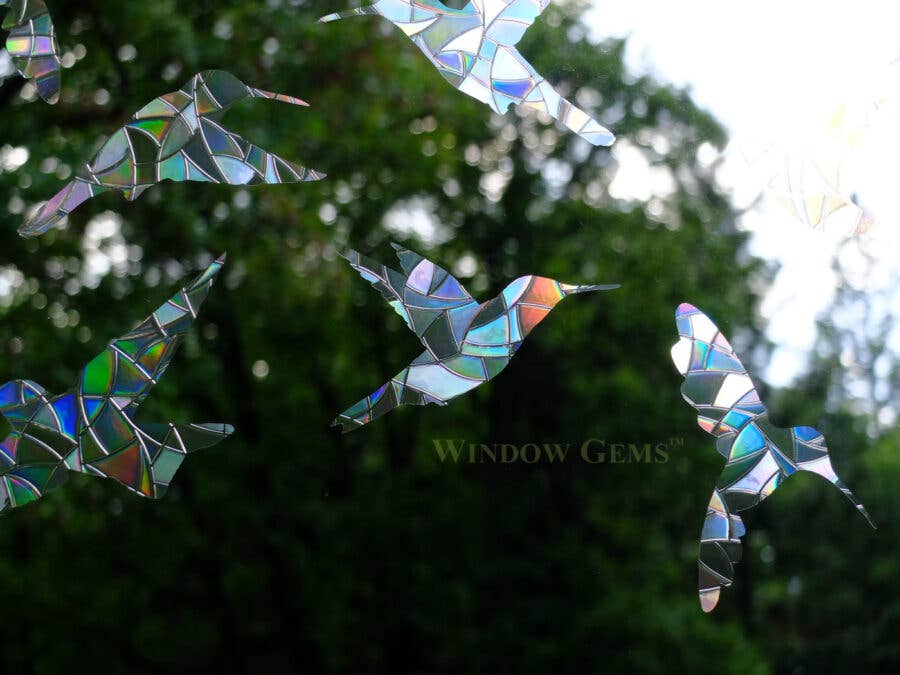 Window Gems - Hummingbirds - Window Clings Bird Strike Prevention Decals