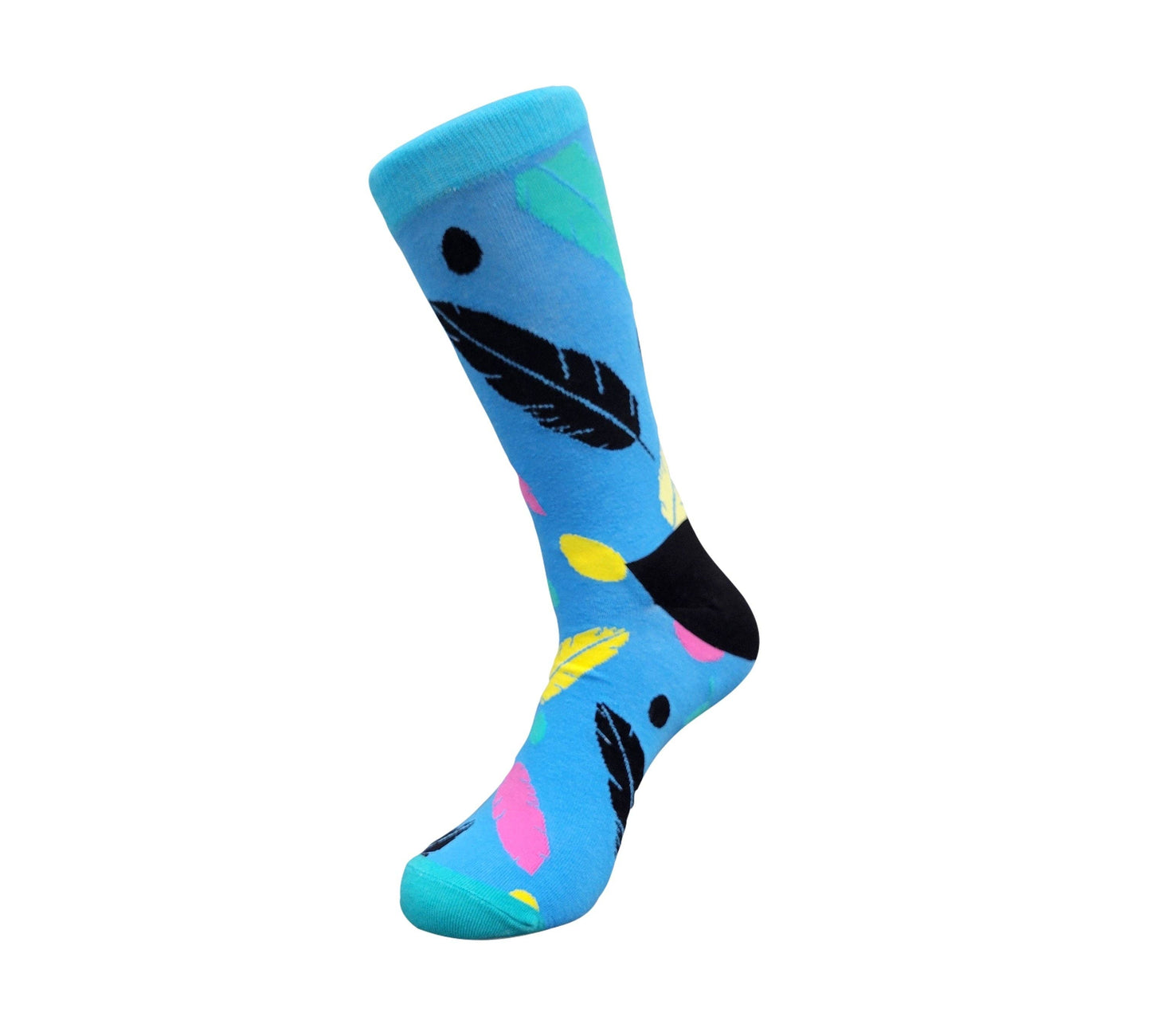 Socks - Adult Medium - Colorful Feather Pattern