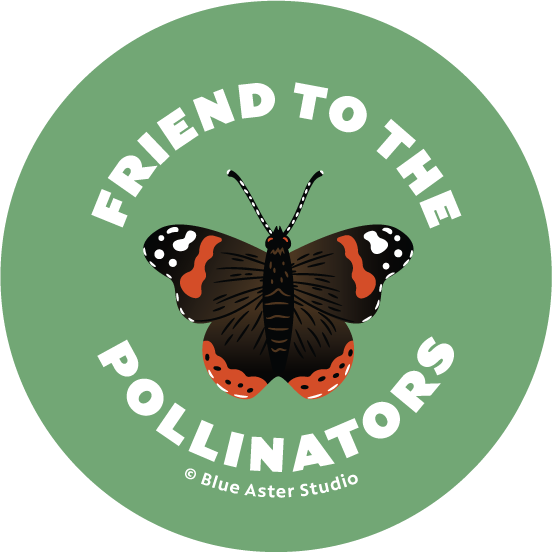 Pinback Button - Red Admiral Butterfly - "Friend to the Pollinators"