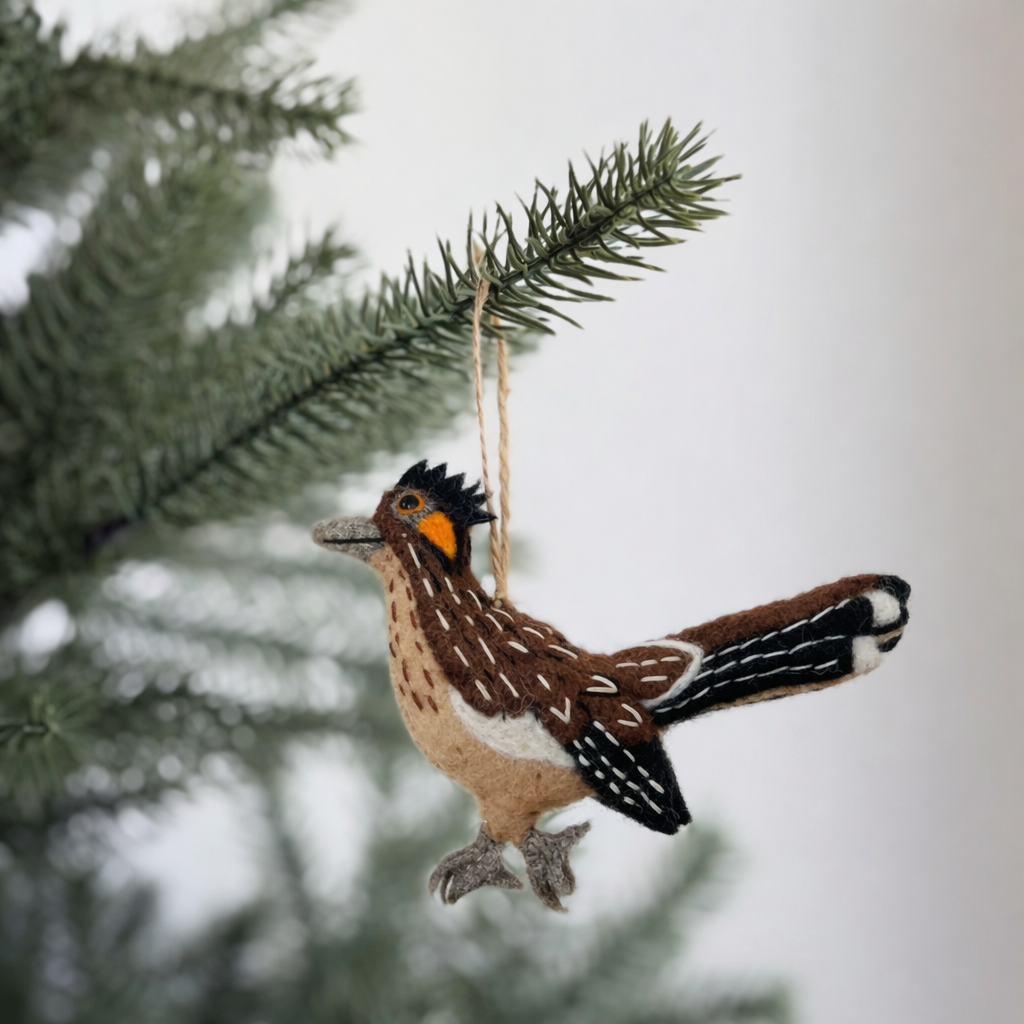 Ornament - Felted Roadrunner