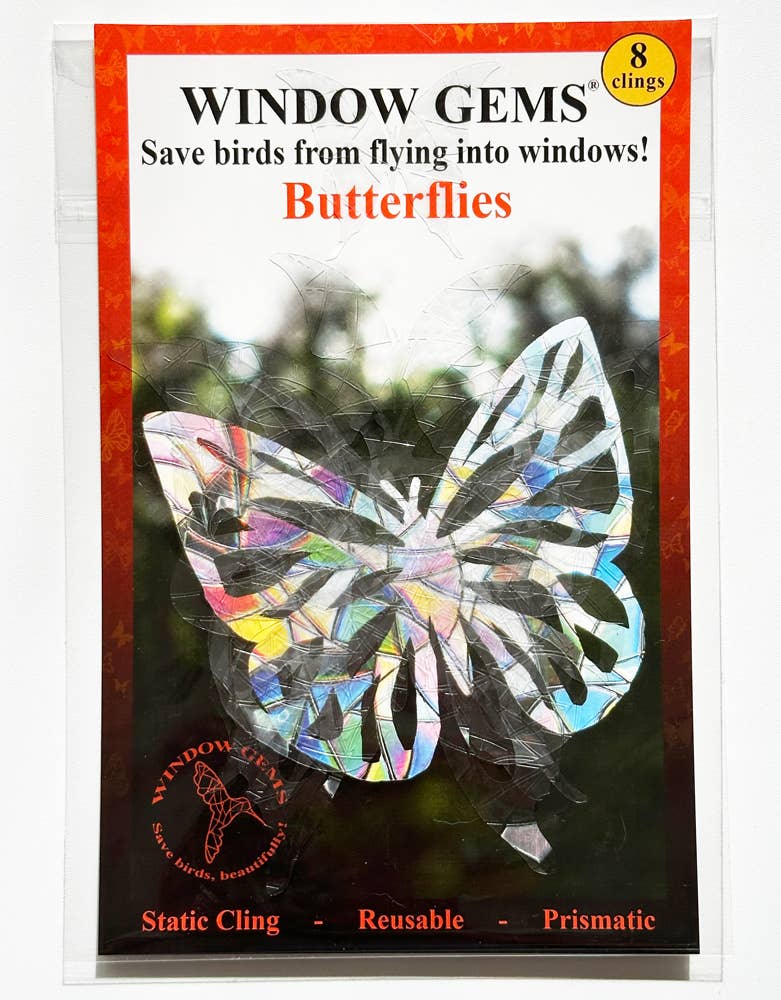 Window Gems - Butterfly - Window Clings Bird Strike Prevention Decals