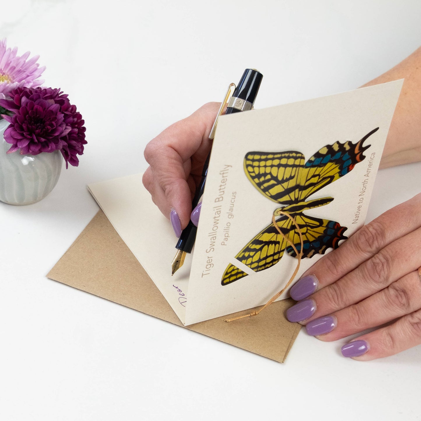 Greeting Card  - Tiger Swallowtail Butterfly Ornament + Notecard