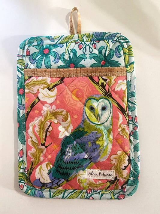 Pot Holder with Pocket - Cork & Cotton Sustainable - Night Owl