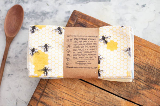 Washable Paper(less) Towels - Bees - Pack of 10