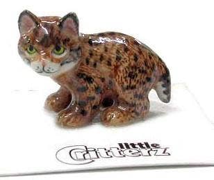 Little Critterz Porcelain Miniature - "Whiskers" Bobcat Kitten