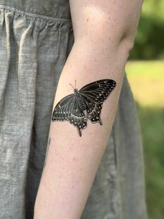 Temporary Tattoo - Black Swallowtail Butterfly (1 Pack)