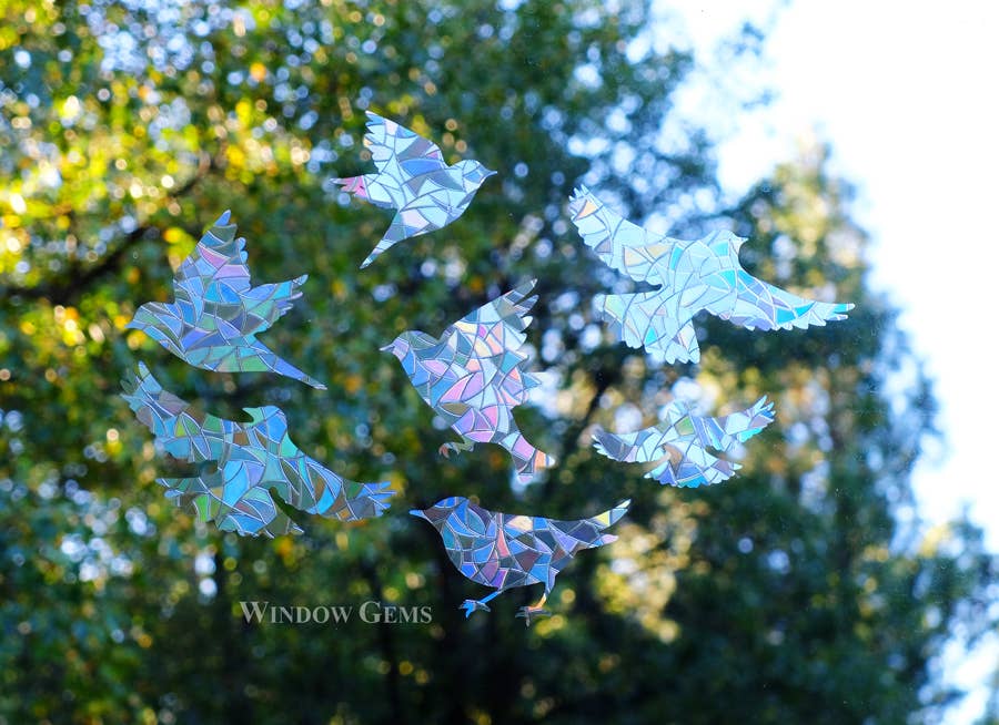 Window Gems - Bird - Window Clings Bird Strike Prevention Decals