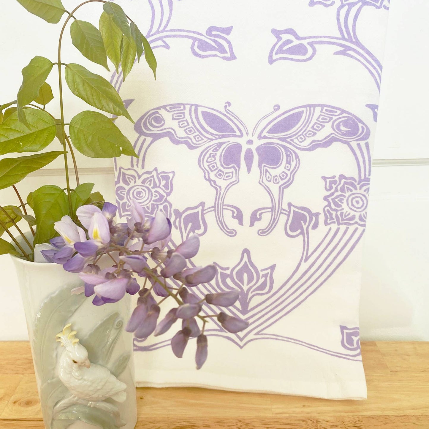 Flour Sack Tea Towel - Butterfly Heart