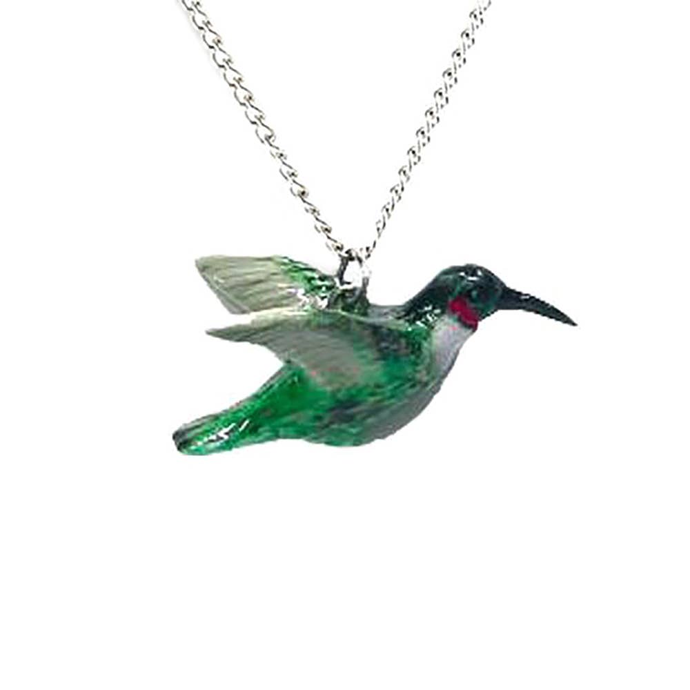 Necklace - Hand-Painted Porcelain - Hummingbird