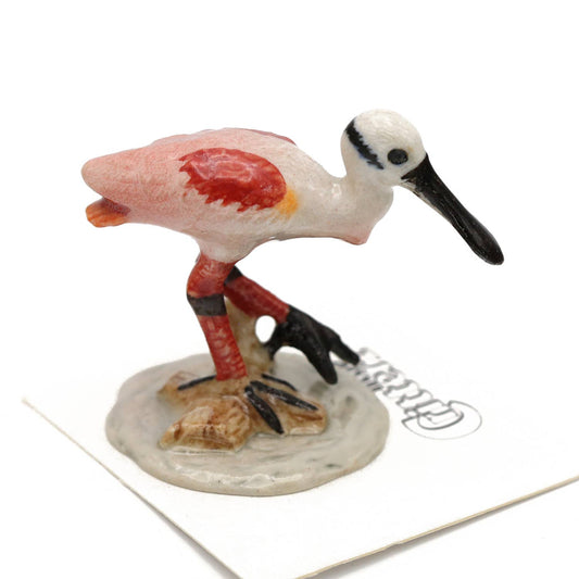 Little Critterz Porcelain Miniature - "Ajaja" Roseate Spoonbill
