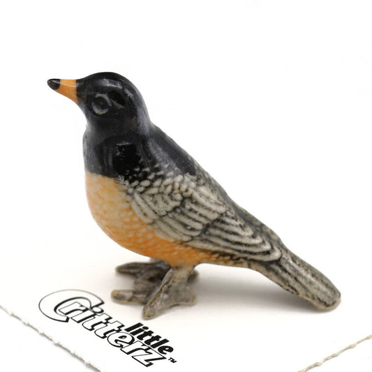 Little Critterz Porcelain Miniature - "Cheerup" American Robin