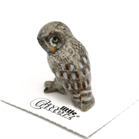 Little Critterz Porcelain Miniature - "Phantom" Great Gray Owl