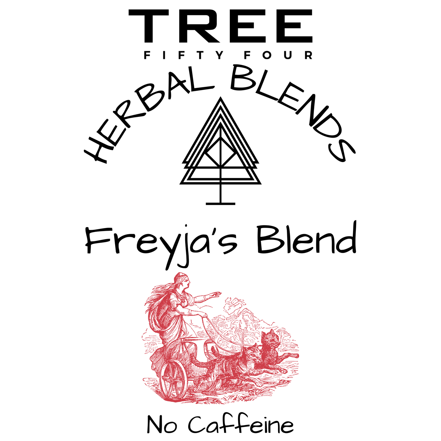 Loose Tea in Drawstring Sachet - Tree Fifty Four - Freyja's Herbal Tea Blend (3oz)