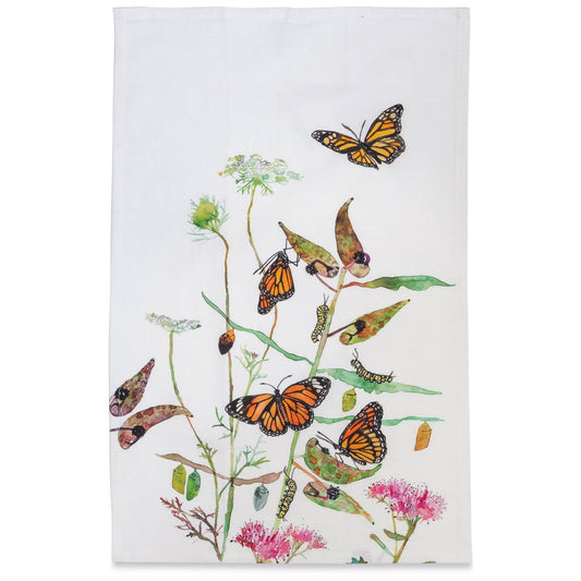 Tea Towel - Monarchs & Milkweed