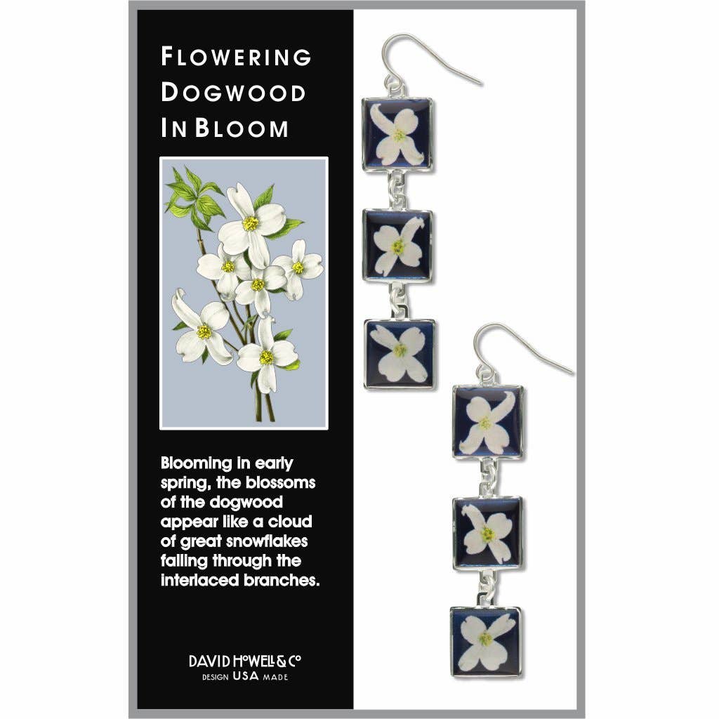 Boxed Jewelry - Flowering Dogwood In Bloom - Giclee Print Domed Earrings