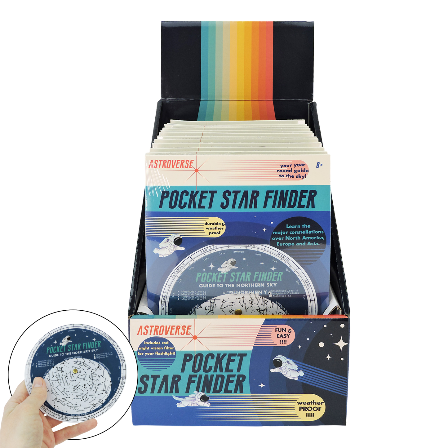 Kids - Pocket Star Finder, Travel size, Use with Flashlight, STEM
