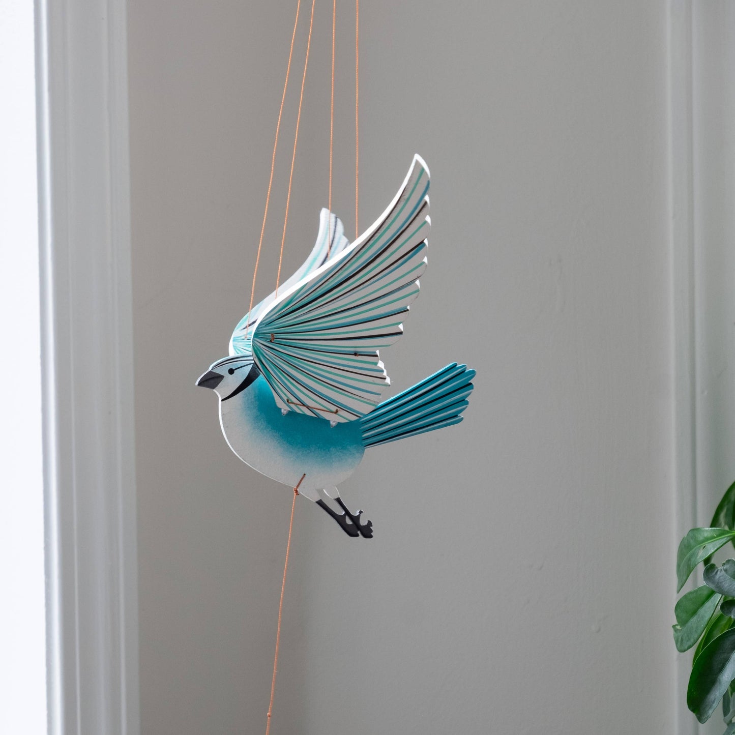 Flying Bird Mobile - Blue Jay