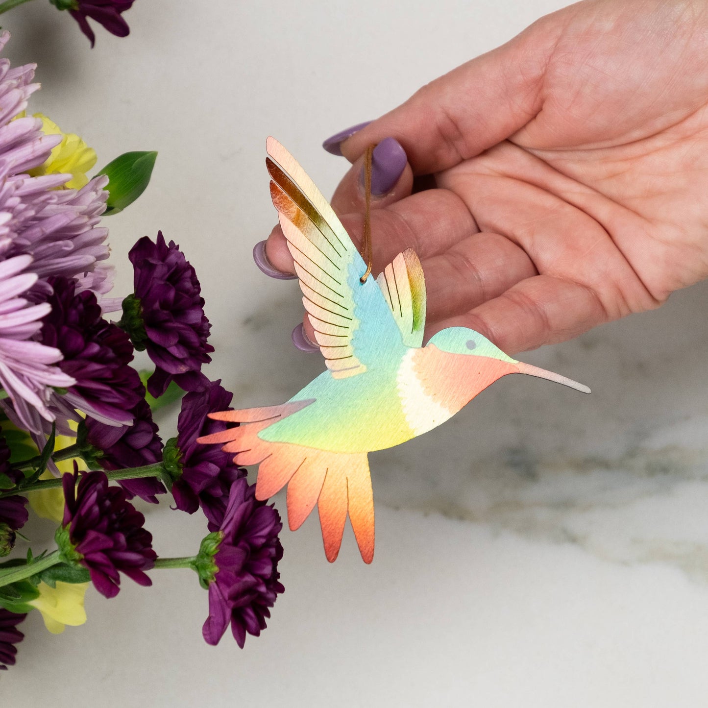 Greeting Card  - Ruby-Throated Hummingbird Ornament + Notecard
