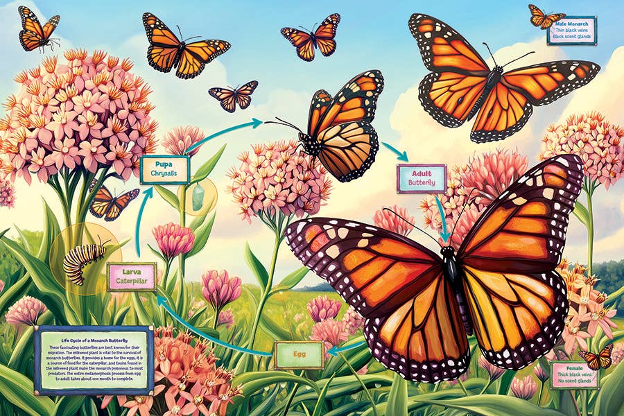 Puzzle - Life Cycle of a Monarch (35-Piece Floor Puzzle)