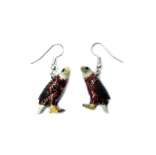 Earrings - Hand-Painted Porcelain - Eagles