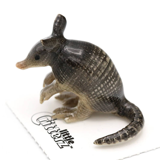 Little Critterz Porcelain Miniature - "Burrow" Armadillo