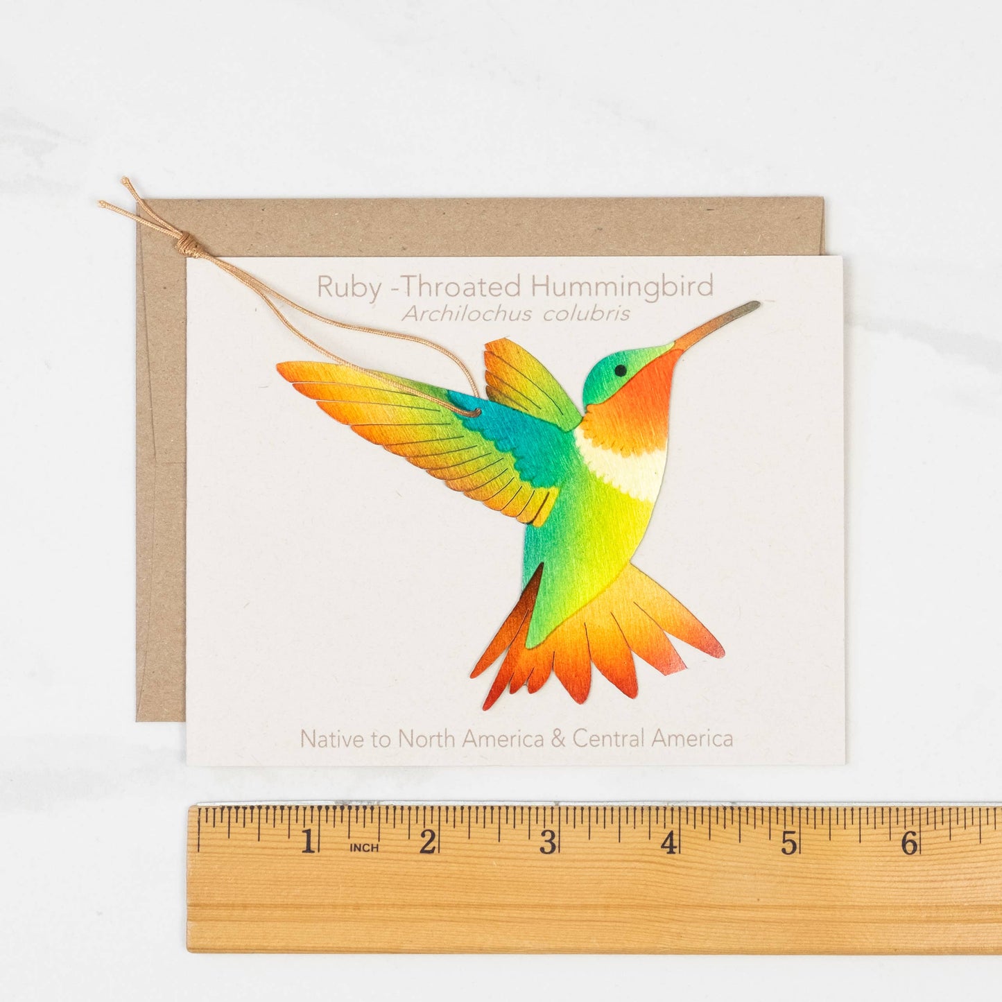 Greeting Card  - Ruby-Throated Hummingbird Ornament + Notecard