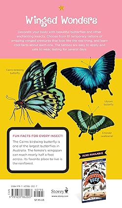 Temporary Tattoos - Fluttery, Friendly Tattoo Butterflies and Other Insects: 81 Temporary Tattoos That Teach (Paperback/Sticker Book)