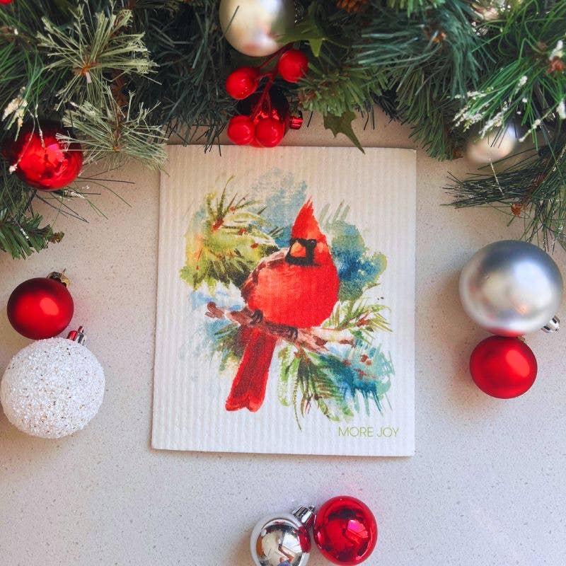 Eco-Friendly Dishcloth - Christmas Cardinal