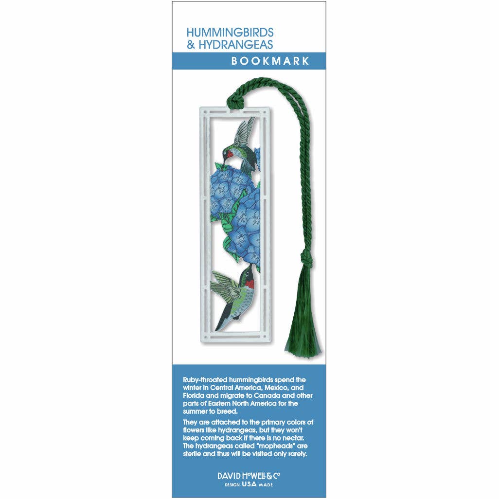 Bookmark - Hummingbirds & Hydrangeas Metal Bookmark