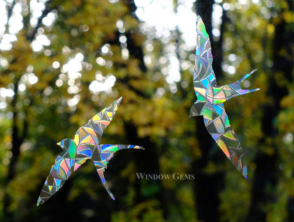 Window Gems - Swallows - Window Clings Bird Strike Prevention Decals